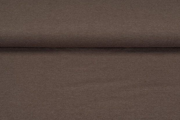 Baumwolljersey uni leber meliert