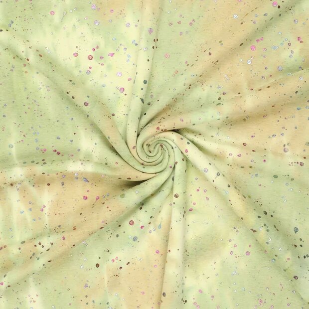 Alpenfleece Tie Dye Dropps lime gr&uuml;n