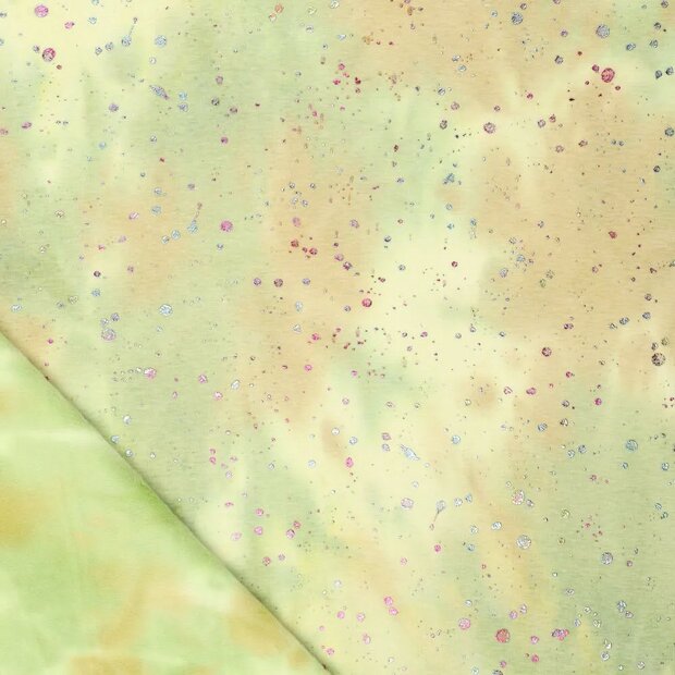 Alpenfleece Tie Dye Dropps lime gr&uuml;n