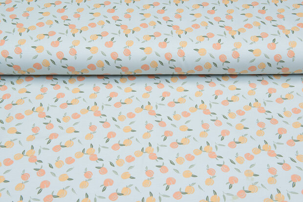 Baumwolljersey bedruckt peaches mint