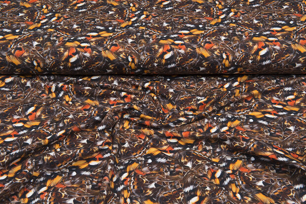 Baumwolljersey bedruckt digital animal print braun