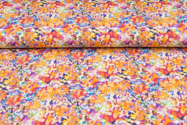 Baumwolljersey bedruckt digital flower fantasy multicolor