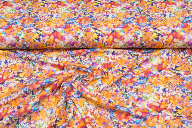 Baumwolljersey bedruckt digital flower fantasy multicolor