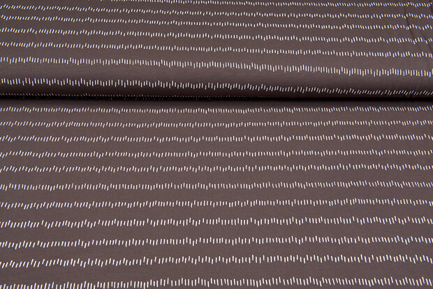 Baumwolljersey bedruckt irreguler stripes braun