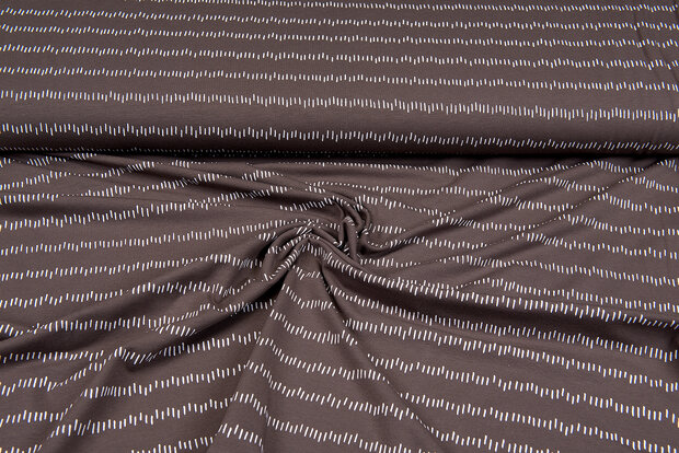Baumwolljersey bedruckt irreguler stripes braun