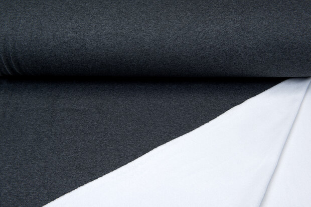 Alpenfleece dunkelgrau-weiss