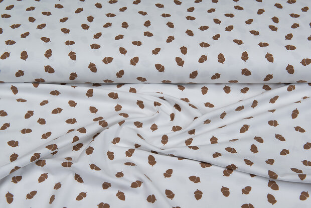 Baumwolljersey bedruckt acorn off-white