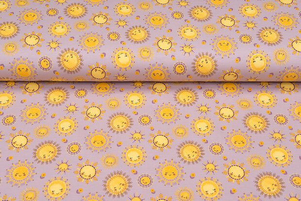 Baumwolljersey bedruckt sunshine altrosa