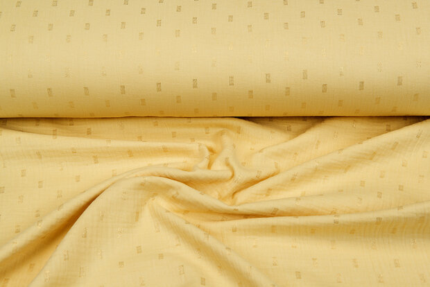 Baumwoll Musselin bedruckt bedrukt Foil Rectangle gelb-gold