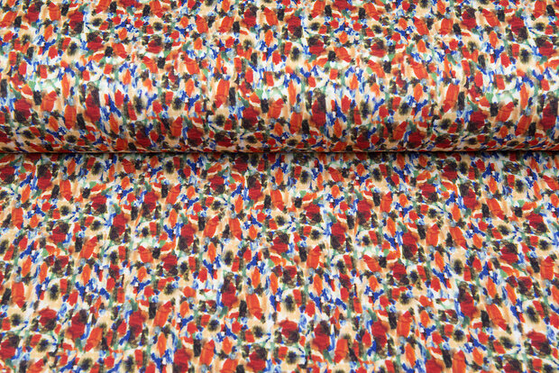 Viskose Jersey bedruckt camo watercolor pique rostrot
