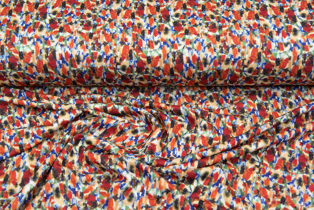 Viskose Jersey bedruckt camo watercolor pique rostrot