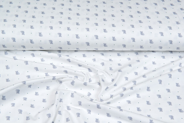 Baumwolljersey bedruckt mini koala ecru - altgr&uuml;n