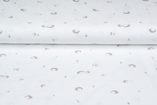 Baumwolljersey bedruckt mini hedgehog ecru - sand