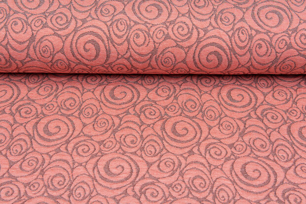 Strickstoff Jacquard retro twill lachsrosa