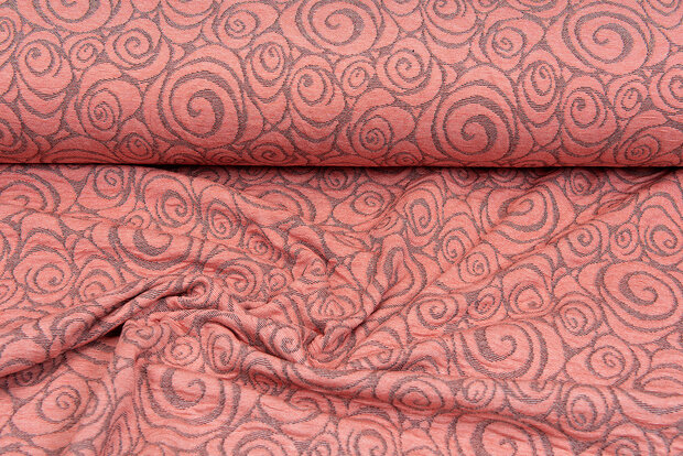 Strickstoff Jacquard retro twill lachsrosa