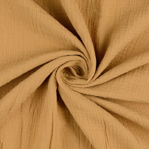 Baumwoll Musselin bedruckt dobby beige