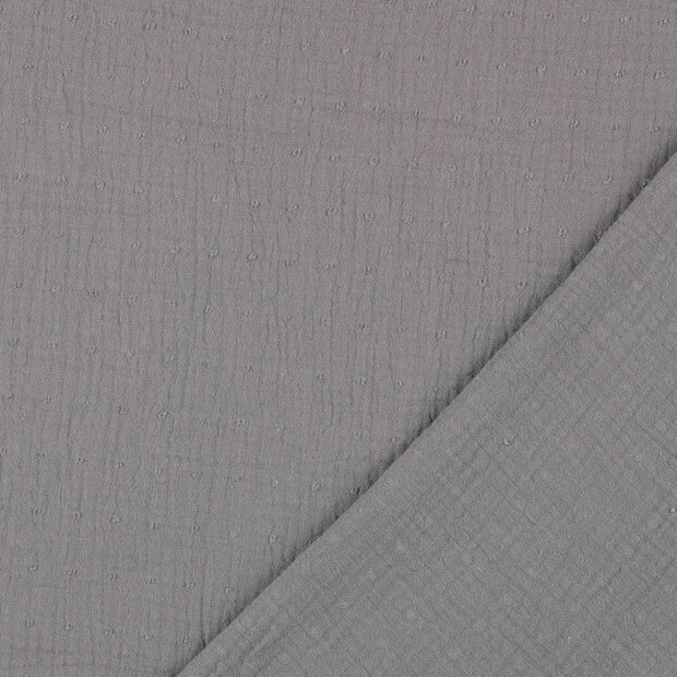 Baumwoll Musselin bedruckt dobby grau