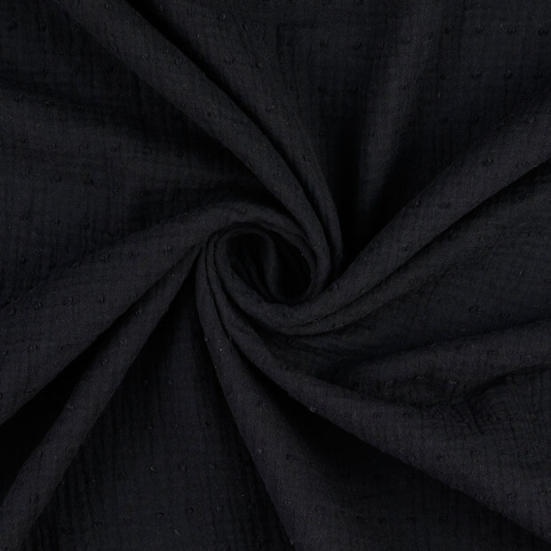 Baumwoll Musselin bedruckt dobby schwarz