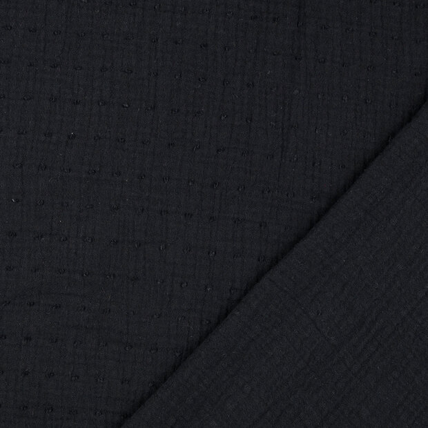 Baumwoll Musselin bedruckt dobby schwarz