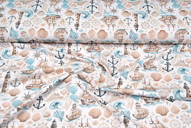 Baumwolljersey digital bedruckt bedrukt ocean life