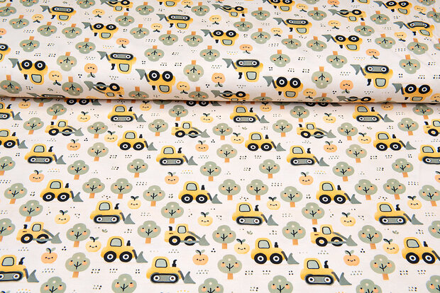 Baumwolljersey digital bedruckt bedrukt apple with shovel sand