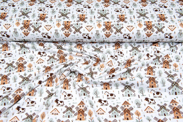 Baumwolljersey digital bedruckt bedrukt little farm mill