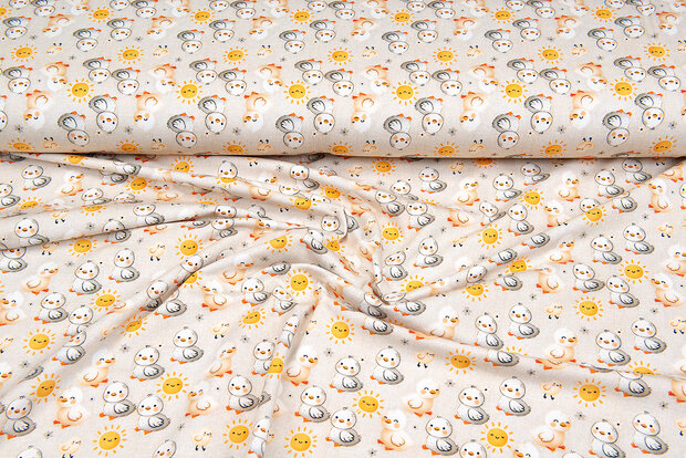 Baumwolljersey digital bedruckt bedrukt sweet chicken