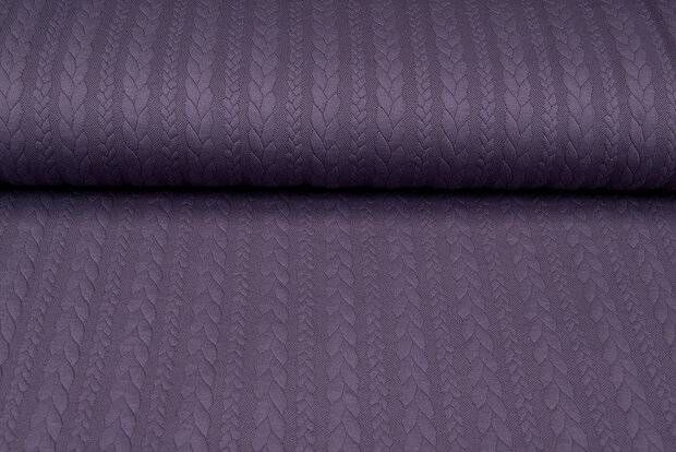 Strickstoff mit Zopfmuster mauve