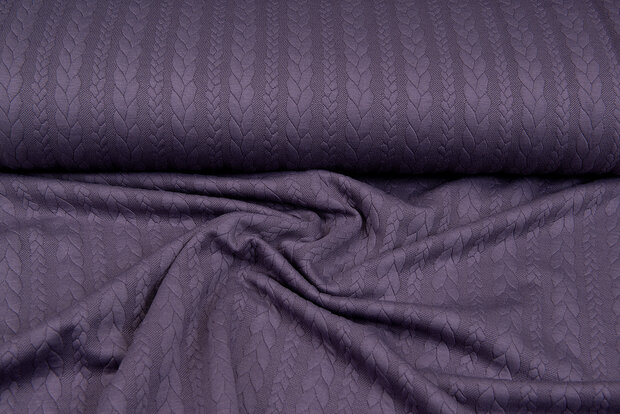 Strickstoff mit Zopfmuster mauve