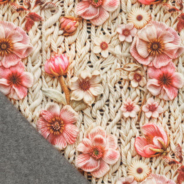 Alpenfleece bedruckt rope with flowers 1