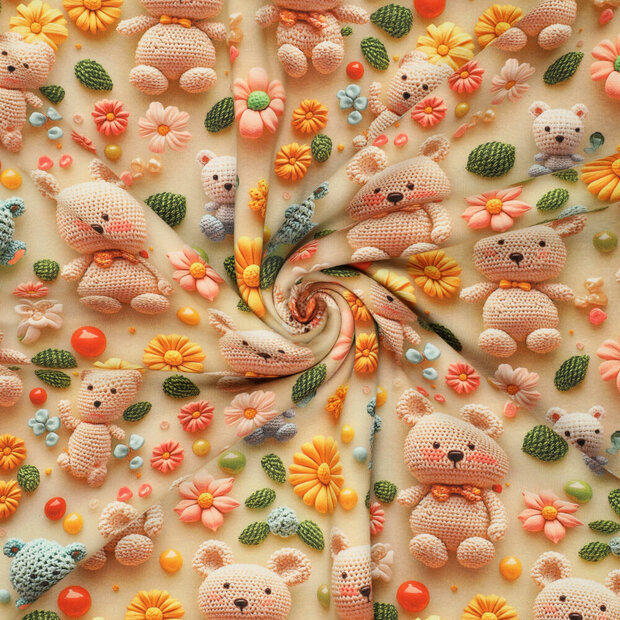 Alpenfleece bedruckt cuddly beige