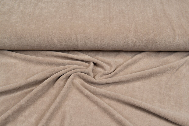 Gestrickte Frotteestoff dunkelsand