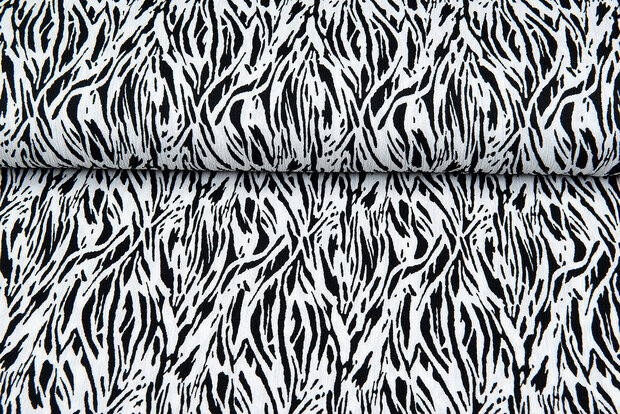 Viskose Jersey crepe schwarz-weiss