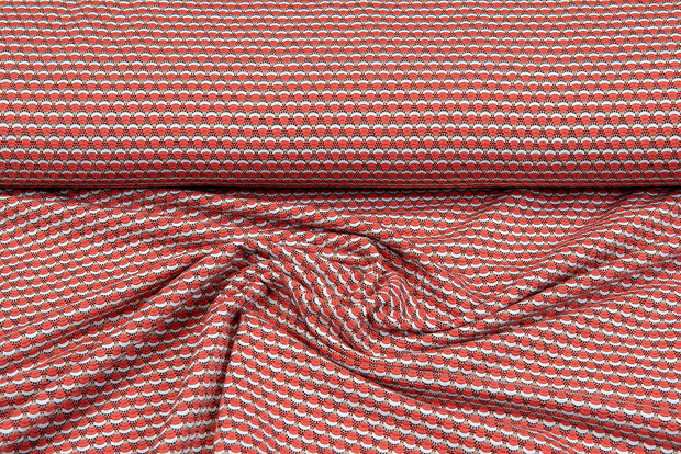 Baumwolljersey strick retro rot-orange