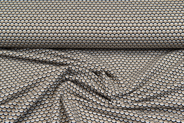 Baumwolljersey strick retro dunkelsand-schwarz