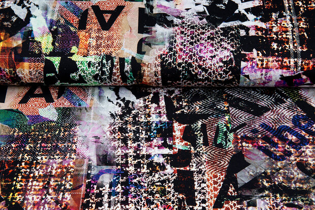 Baumwolljersey bedruckt colorful artwork