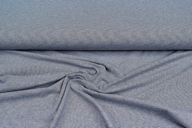 Baumwolljersey stripes grau-blau
