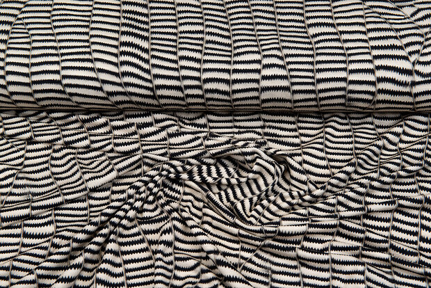 Viskose jersey bedruckt panther-cat stripes schwarz-beige