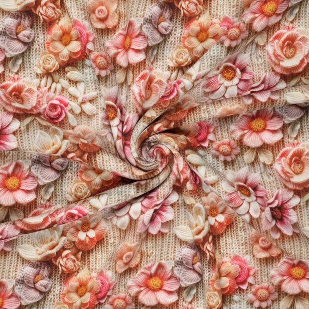 Alpenfleece bedruckt rope with flowers 4