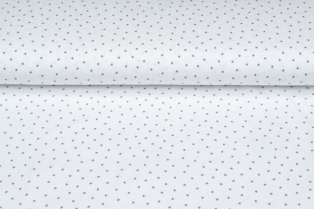 Baumwolljersey bedruckt mini hearts ecru - sand