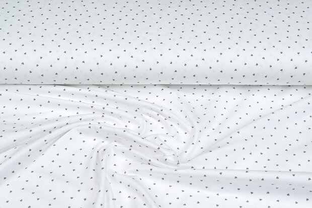 Baumwolljersey bedruckt mini hearts ecru - sand