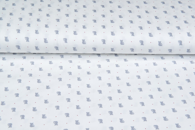 Baumwolljersey bedruckt mini koala ecru - altrosa