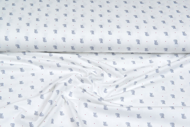 Baumwolljersey bedruckt mini koala ecru - altrosa