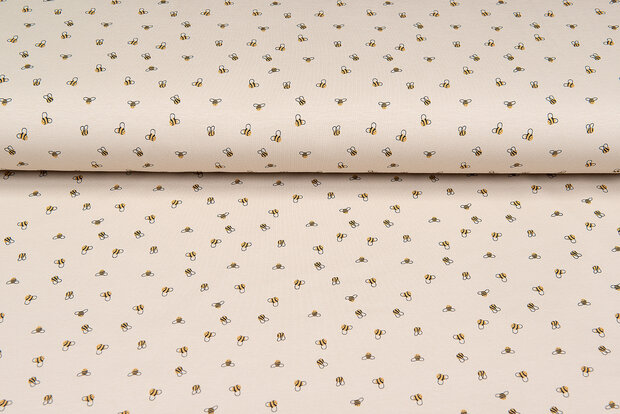 Baumwolljersey bedruckt mini bee sand