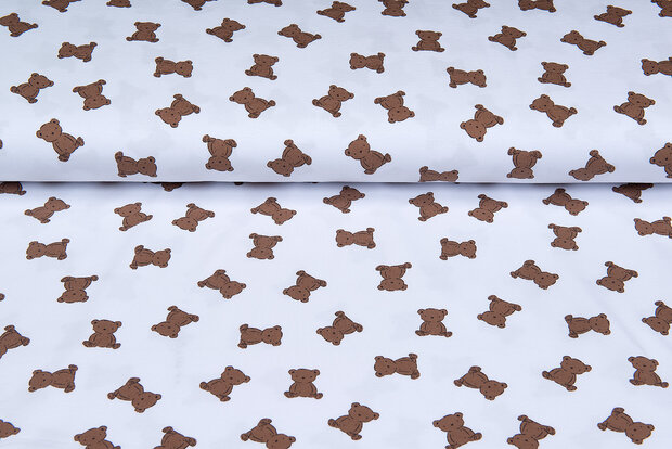 Baumwolljersey bedruckt mini bears weiss