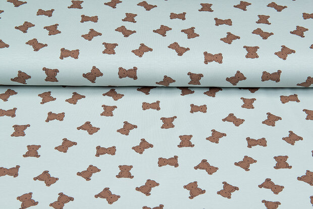 Baumwolljersey bedruckt mini bears mint