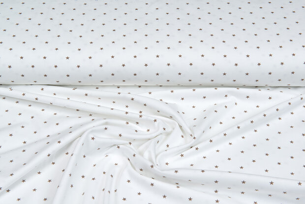 Baumwolljersey bedruckt stars ecru - sand