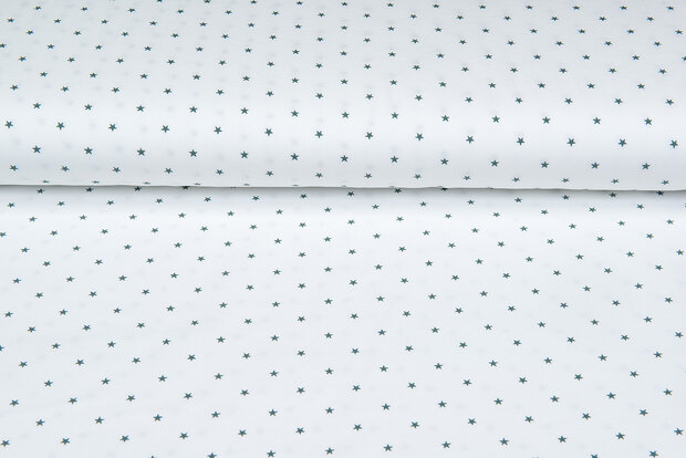 Baumwolljersey bedruckt stars ecru - altgr&uuml;n