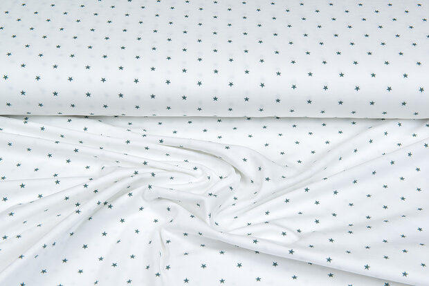 Baumwolljersey bedruckt stars ecru - altgr&uuml;n