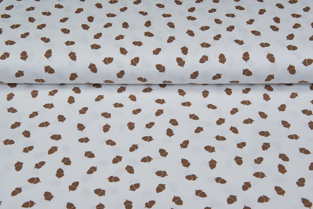 Baumwolljersey bedruckt acorn off-white